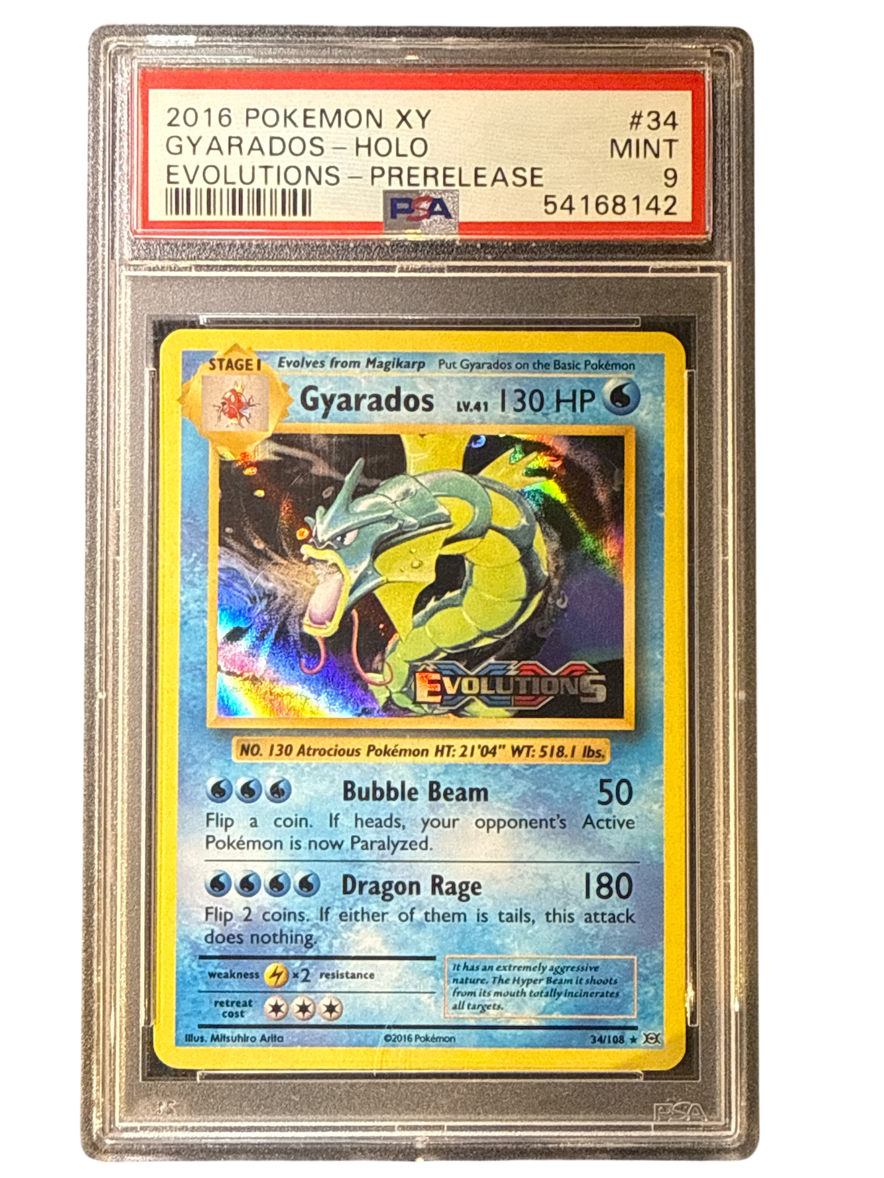XY Promos  034/108 PSA9 #54168142 Gyarados  - Holofoil - Promo
