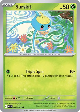 SV04 Paradox Rift  001/182 Surskit  - Reverse Holofoil - Common