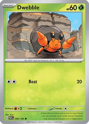SV04 Paradox Rift  006/182 Dwebble  - Reverse Holofoil - Common