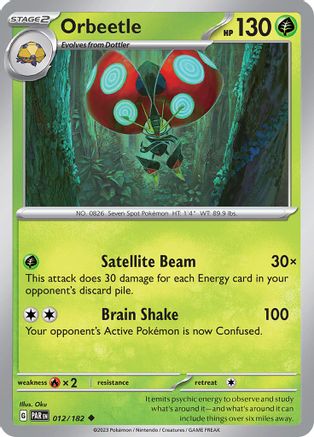 SV04 Paradox Rift  012/182 Orbeetle  - Reverse Holofoil - Uncommon