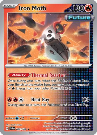 SV04 Paradox Rift  028/182 Iron Moth  - Reverse Holofoil - Rare