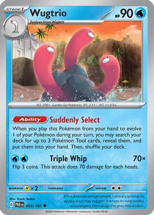 SV04 Paradox Rift  053/182 Wugtrio  - Reverse Holofoil - Uncommon