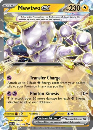 SV04 Paradox Rift  058/182 Mewtwo ex  - Holofoil - Double Rare