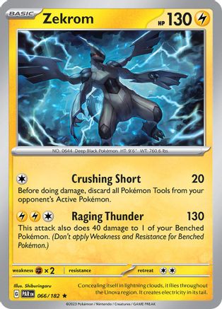 SV04 Paradox Rift  066/182 Zekrom  - Reverse Holofoil - Rare
