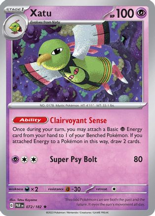 SV04 Paradox Rift  072/182 Xatu  - Holofoil - Rare