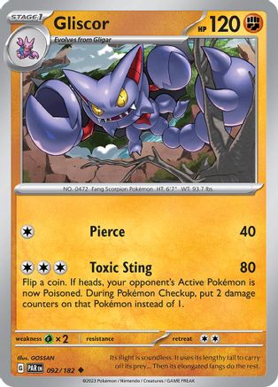 SV04 Paradox Rift  092/182 Gliscor  - Reverse Holofoil - Uncommon