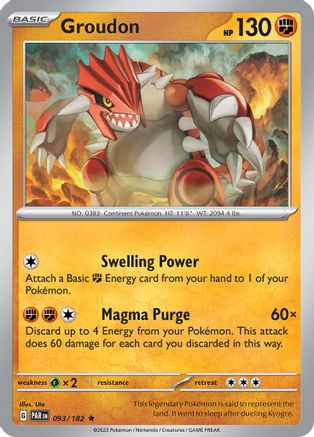 SV04 Paradox Rift  093/182 Groudon  - Holofoil - Rare
