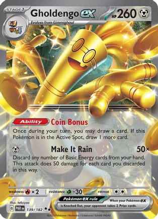 SV04 Paradox Rift  139/182 Gholdengo ex  - Holofoil - Double Rare