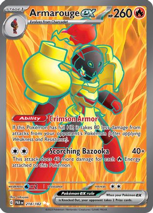 SV04 Paradox Rift  218/182 Armarouge ex  - Holofoil - Ultra Rare