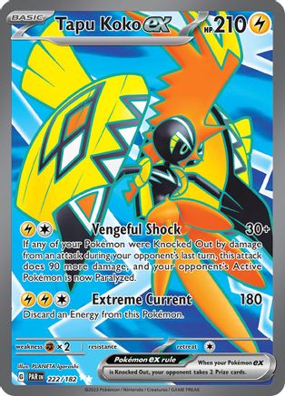 SV04 Paradox Rift  222/182 Tapu Koko ex  - Holofoil - Ultra Rare