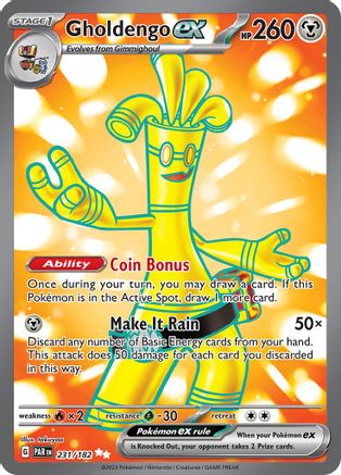 SV04 Paradox Rift  231/182 Gholdengo ex  - Holofoil - Ultra Rare