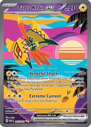 SV04 Paradox Rift  247/182 Tapu Koko ex  - Holofoil - Special Illustration Rare