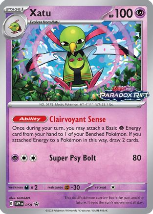 SV Scarlet & Violet Promo Cards  059 Xatu  - Holofoil - Rare