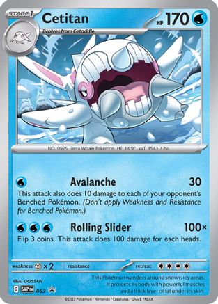 SV Scarlet & Violet Promo Cards  063 Cetitan  - Holofoil - Promo