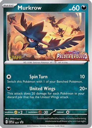 SV Scarlet & Violet Promo Cards  021 Murkrow  - Holofoil - Promo