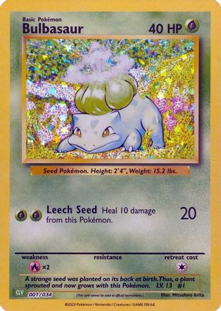 Trading Card Game Classic  001/034 Bulbasaur  - Holofoil - Classic Collection