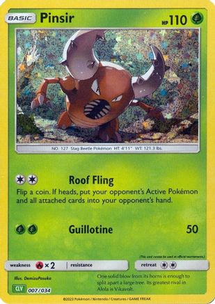Trading Card Game Classic  007/034 Pinsir  - Holofoil - Classic Collection