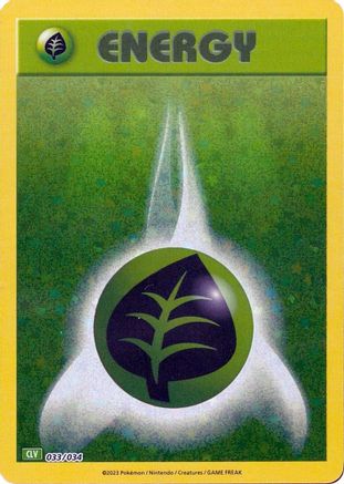 Trading Card Game Classic  033/034 Basic Grass Energy  - Holofoil - Classic Collection