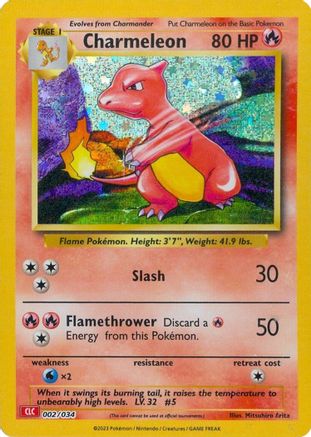 Trading Card Game Classic  002/034 Charmeleon  - Holofoil - Classic Collection