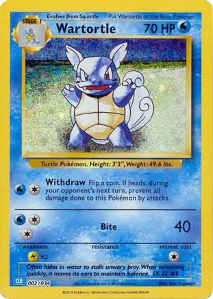 Trading Card Game Classic  002/034 Wartortle  - Holofoil - Classic Collection