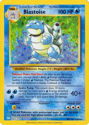 Trading Card Game Classic  003/034 Blastoise  - Holofoil - Classic Collection