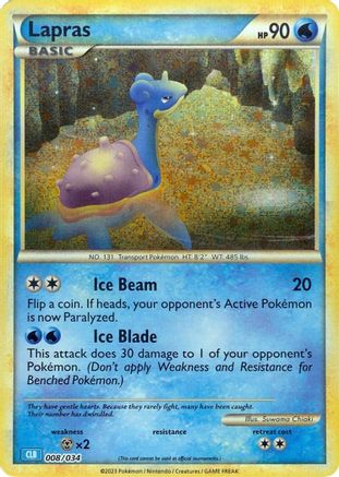 Trading Card Game Classic  008/034 Lapras  - Holofoil - Classic Collection