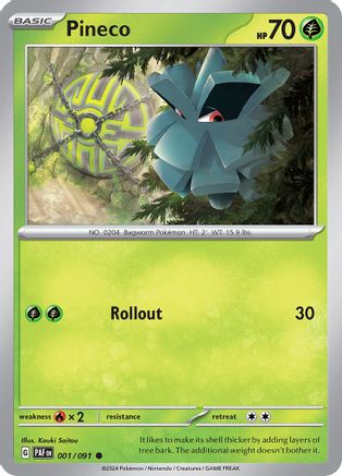 SV Paldean Fates  001/091 Pineco  - Common