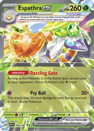 SV Paldean Fates  006/091 Espathra ex  - Holofoil - Double Rare