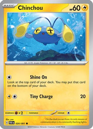SV Paldean Fates  020/091 Chinchou  - Common