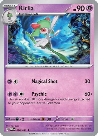 SV Paldean Fates  028/091 Kirlia  - Uncommon