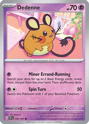 SV Paldean Fates  036/091 Dedenne  - Reverse Holofoil - Common
