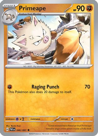 SV Paldean Fates  046/091 Primeape  - Reverse Holofoil - Uncommon