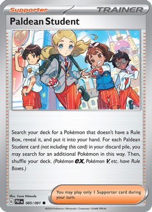 SV Paldean Fates  085/091 Paldean Student  - Common
