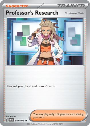 SV Paldean Fates  087/091 Professor's Research  - Reverse Holofoil - Rare