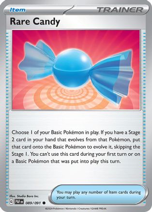 SV Paldean Fates  089/091 Rare Candy  - Reverse Holofoil - Common