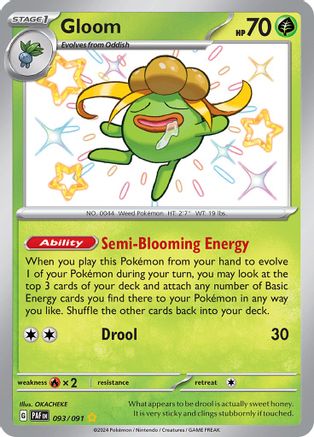SV Paldean Fates  093/091 Gloom  - Holofoil - Shiny Rare