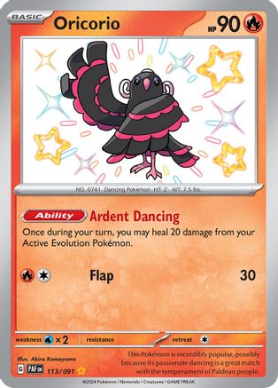 SV Paldean Fates  113/091 Oricorio  - Holofoil - Shiny Rare