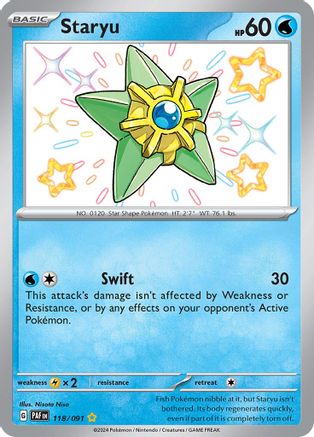 SV Paldean Fates  118/091 Staryu  - Holofoil - Shiny Rare