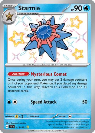 SV Paldean Fates  119/091 Starmie  - Holofoil - Shiny Rare
