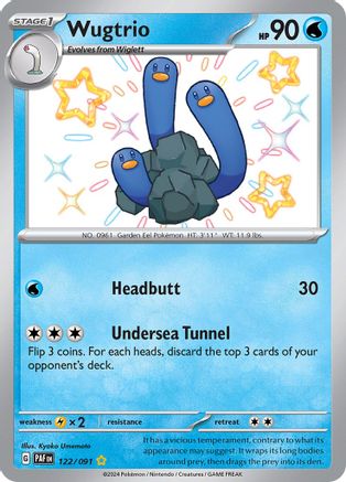 SV Paldean Fates  122/091 Wugtrio  - Holofoil - Shiny Rare