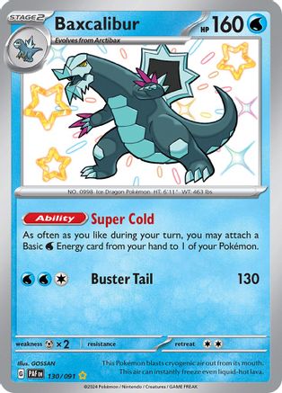 SV Paldean Fates  130/091 Baxcalibur  - Holofoil - Shiny Rare