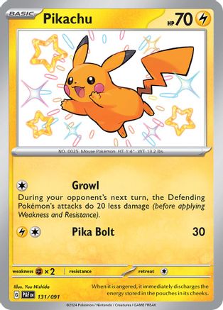 SV Paldean Fates  131/091 Pikachu  - Holofoil - Shiny Rare
