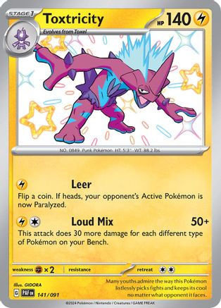 SV Paldean Fates  141/091 Toxtricity  - Holofoil - Shiny Rare