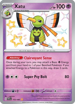 SV Paldean Fates  152/091 Xatu  - Holofoil - Shiny Rare