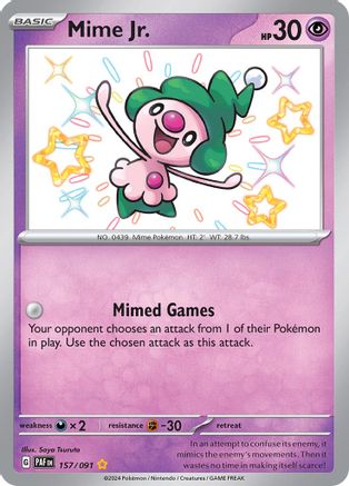 SV Paldean Fates  157/091 Mime Jr.  - Holofoil - Shiny Rare