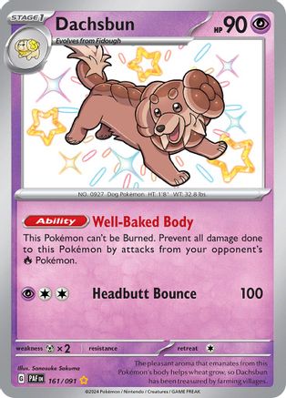 SV Paldean Fates  161/091 Dachsbun  - Holofoil - Shiny Rare