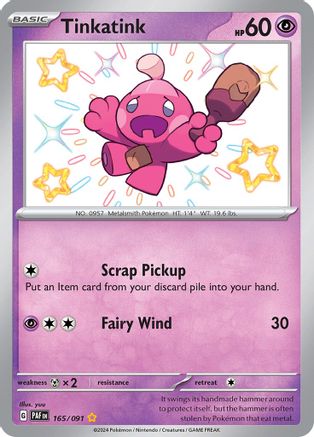 SV Paldean Fates  165/091 Tinkatink  - Holofoil - Shiny Rare