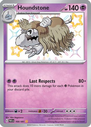 SV Paldean Fates  168/091 Houndstone  - Holofoil - Shiny Rare