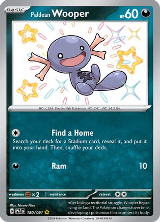 SV Paldean Fates  180/091 Paldean Wooper  - Holofoil - Shiny Rare