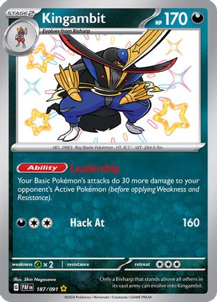 SV Paldean Fates  187/091 Kingambit  - Holofoil - Shiny Rare